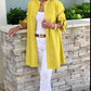 Women's Long Plain Cotton Shirt Jacket