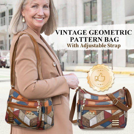 💥New Year Hot Sales-49% OFF🔥Vintage Geometric Pattern Bag With Adjustable Strap👜