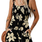💃Women's Summer Square Neck Sleeveless Loose Casual Short Smocked Romper✨