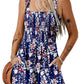 💃Women's Summer Square Neck Sleeveless Loose Casual Short Smocked Romper✨