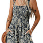💃Women's Summer Square Neck Sleeveless Loose Casual Short Smocked Romper✨