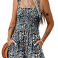 💃Women's Summer Square Neck Sleeveless Loose Casual Short Smocked Romper✨