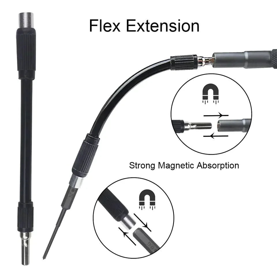 30 in 1 Magnetic Screwdriver Set With 2 Extensions-6