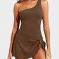 🏖️Last Day Sale 60% OFF👙One Shoulder Skirted One Piece Swimsuit