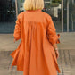 Women's Long Plain Cotton Shirt Jacket
