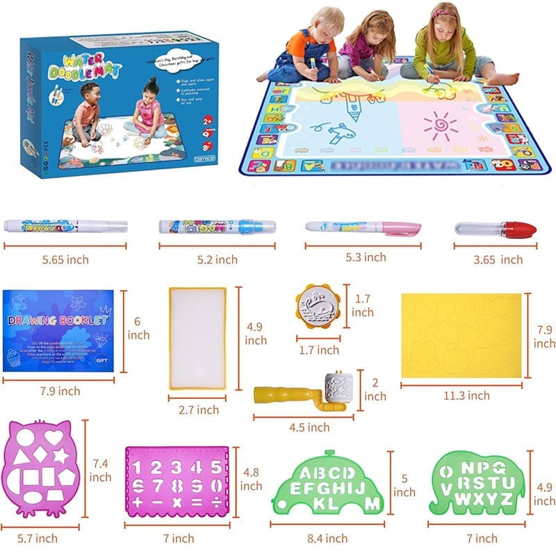 🔥Last Day Promotion 49% OFF - Water Doodle Mat ,Aqua Painting Drawing Mat Mess Free Learning Toy Mat-1