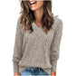 🍂Autumn Hot Sale 70% OFF🔥Women's V Neck Long Sleeve Solid Sweater