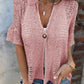 Women’s Solid One Button Knitted Top