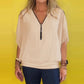 💕Mother's Day Special Offer💕Women's Chiffon Zip-up Neck Casual Top