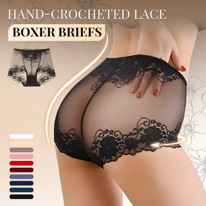 😍💥Hot Sale 50%OFF😍Women's Hand-Crocheted Lace High-Rise Boxer Briefs