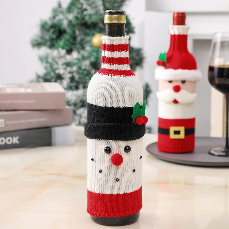 Christmas Decorative Santa Wine Bottle Cover-7