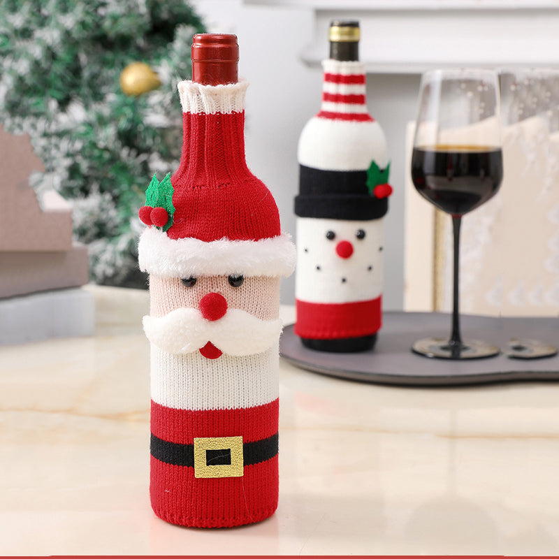 Christmas Decorative Santa Wine Bottle Cover-8