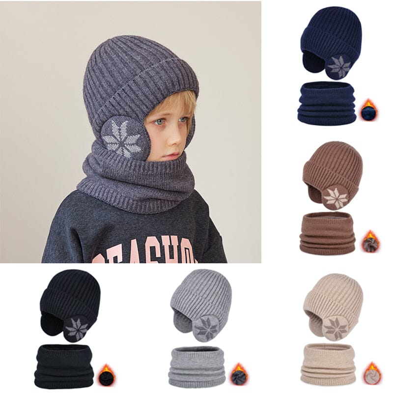 Winter Beanie Hat Scarf Sets Warm Knit Hat-4