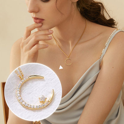 🔥FREE SHIPPING✨Bright Night: Moon Star Necklace🌙Gift For Women💕