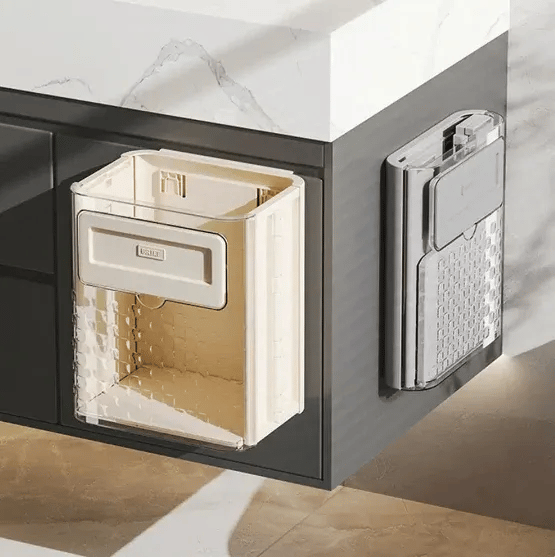 WALL-MOUNTED HANGING TRASH CAN WITH LID-4