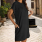 🔥2026 New Arrivals💞Women's Relaxed Roll Sleeve Pocket Dress