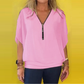 💕Mother's Day Special Offer💕Women's Chiffon Zip-up Neck Casual Top