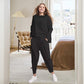 Round-Neck Long-Sleeved Top ＆ Pants 2-Piece Set