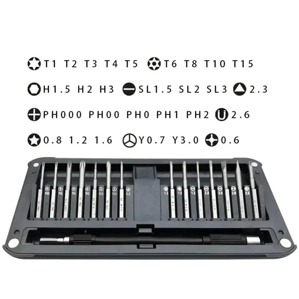 30 in 1 Magnetic Screwdriver Set With 2 Extensions-5