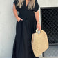 NEW IN 💗 SLIT V-NECK EFFORTLESS MAXI LONG DRESS-2