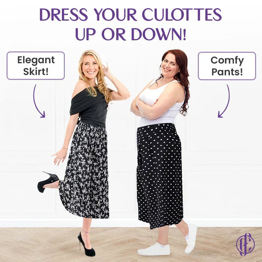 🔥BUY 2 FREE SHIPPING🔥Women's High Elastic Waist Pleated Chiffon Wide Leg Culottes