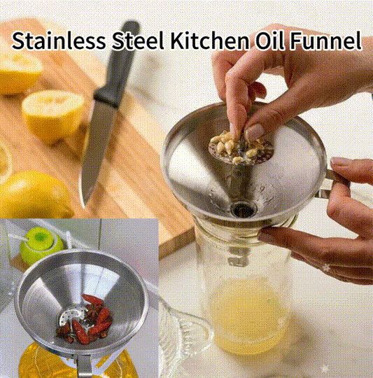 🔥Stainless Steel Kitchen Oil Funnel (with filter)