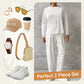 Round-Neck Long-Sleeved Top ＆ Pants 2-Piece Set
