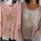 Summer Hot Sale🔥Women's Fashion Round Neck Crochet Knit Fishnet Top