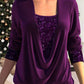 🎁Last Day Sale 50% OFF🎄Sequin Loose Smocked Fake Two-Piece Top