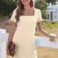 🔥Limited Time Sale 50% OFF🔥Women's Casual Square Neck Pocket Short Sleeve Dress with Pockets
