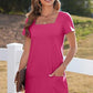 🔥Limited Time Sale 50% OFF🔥Women's Casual Square Neck Pocket Short Sleeve Dress with Pockets