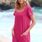 🔥Limited Time Sale 50% OFF🔥Women's Casual Square Neck Pocket Short Sleeve Dress with Pockets