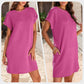 🔥2026 New Arrivals💞Women's Relaxed Roll Sleeve Pocket Dress