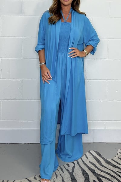 🎁Best Gift for Yourself🎁Women's Backless Lace-Up Two-Piece Wide Leg Set