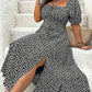 💃Summer Hot Sale 50% OFF💗Plus Size Split Floral Print Boho Maxi Dress