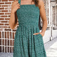 💃Women's Summer Square Neck Sleeveless Loose Casual Short Smocked Romper✨