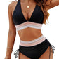 💥Last Day Sale 50% OFF👙High Waisted Tummy Control Color Block Bikini Sets