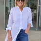 Women's Long Plain Cotton Shirt Jacket