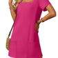 🔥Limited Time Sale 50% OFF🔥Women's Casual Square Neck Pocket Short Sleeve Dress with Pockets