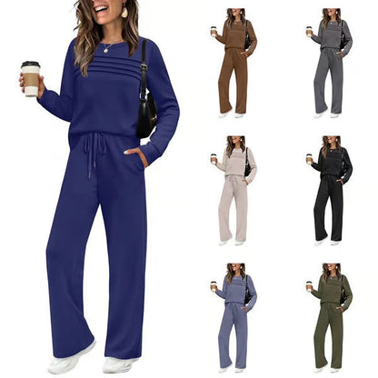 🔥 TODAY ONLY £18.99 (was £35.98) 🔥 60% OFF this Women's Crew Neck Top & Drawstring Pants Set — while sizes last!