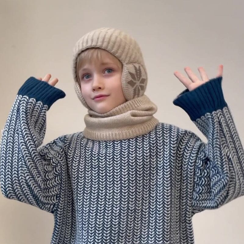 Winter Beanie Hat Scarf Sets Warm Knit Hat-9
