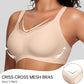 💖LAST DAY 50% OFF💷Women's Wireless V-Neck Crossover Mesh Seamless Push-Up Bra