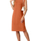 🔥Summer Sale 50% OFF💥Women Round Neck Loose Split Wrinkle-Free Midi Dress with Pockets