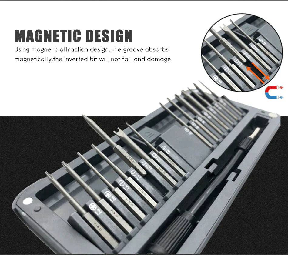 30 in 1 Magnetic Screwdriver Set With 2 Extensions-11