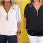 💕Mother's Day Special Offer💕Women's Chiffon Zip-up Neck Casual Top
