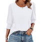 🌞Summer Hot Sale 50% OFF Women Dressy Casual 3/4 Length Sleeve Blouses with Smocked Cuffs