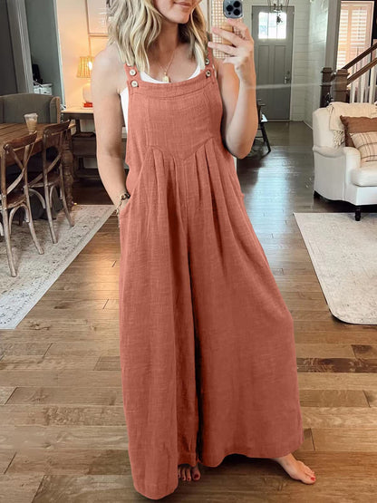 💖Summer Promotion 50% OFF-Plus Size Wide Pipes Overall Jumpsuit💖