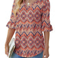 💕Limited Time Sale 50% Off👚Women's 3/4 Length Sleeve V-Neck Ruffle Sleeve Tunic Blouses