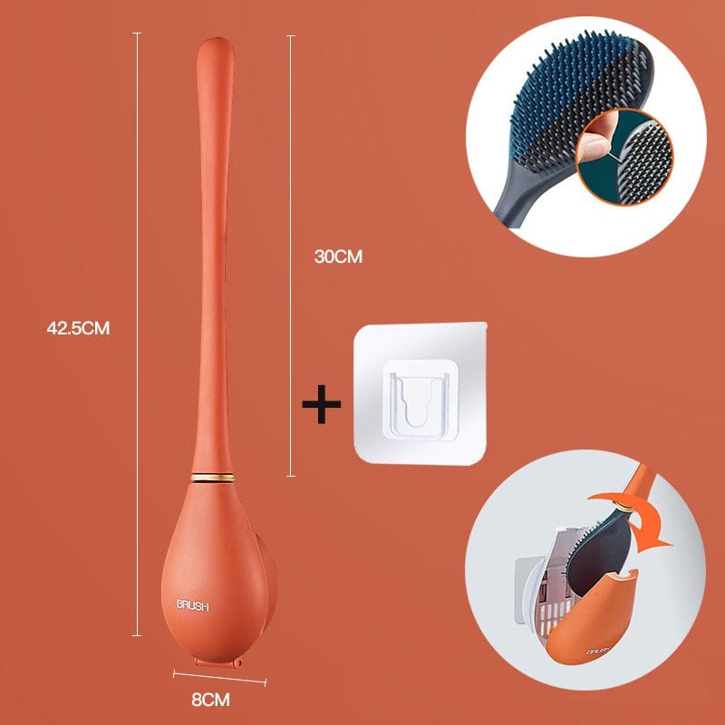 Modern Home Flexible Silicone Baseball Shaped Toilet Brush-7