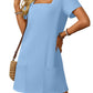 🔥Limited Time Sale 50% OFF🔥Women's Casual Square Neck Pocket Short Sleeve Dress with Pockets